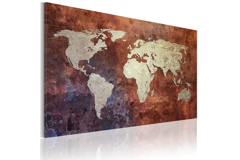 Billede Rusty world map 120x80 - Artgeist sp. z o. o. - Boligtilbehør - Billeder & kunst - Billeder på lærred