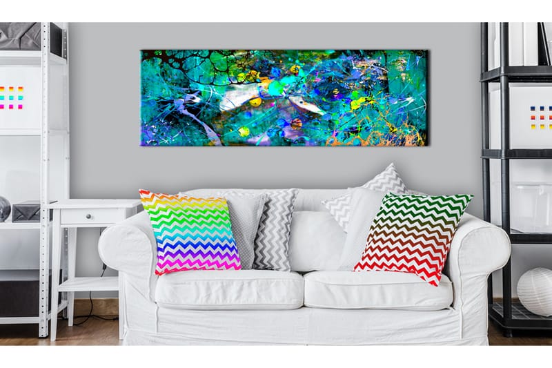 Billede Sapphire Jungle 120x40 - Artgeist sp. z o. o. - Boligtilbehør - Billeder & kunst - Billeder på lærred