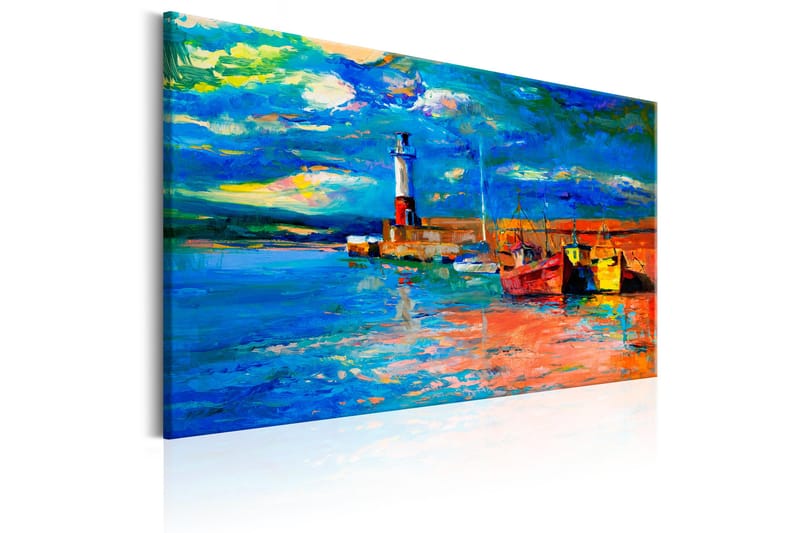 Billede Seaside Landscape: The Lighthouse 120x80 - Artgeist sp. z o. o. - Boligtilbehør - Billeder & kunst - Billeder på lærred