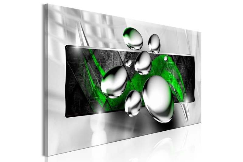 Billede Shiny Stones (1 del) Smal grøn 135x45 - Artgeist sp. z o. o. - Boligtilbehør - Billeder & kunst - Billeder på lærred