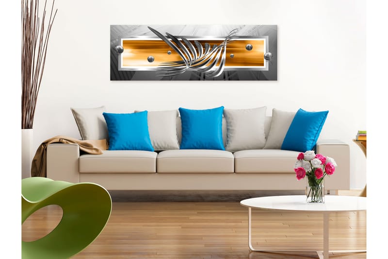 Billede Silver Wings (1 del) Smal orange 120x40 - Artgeist sp. z o. o. - Boligtilbehør - Billeder & kunst - Billeder på lærred