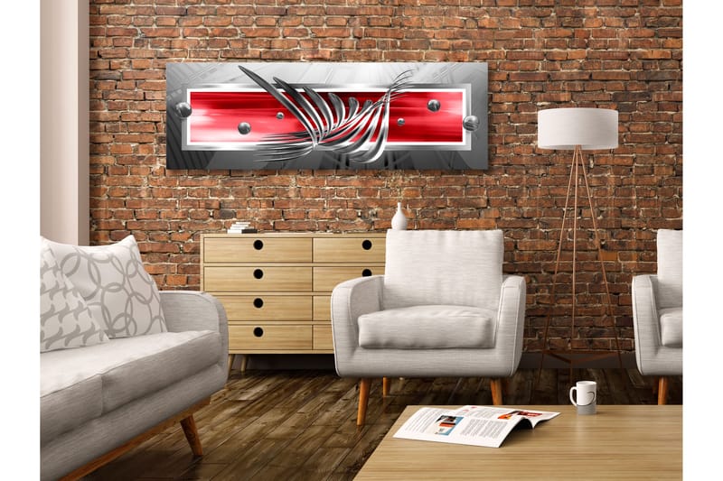 Billede Silver Wings (1 del) Smal rød 135x45 - Artgeist sp. z o. o. - Boligtilbehør - Billeder & kunst - Billeder på lærred