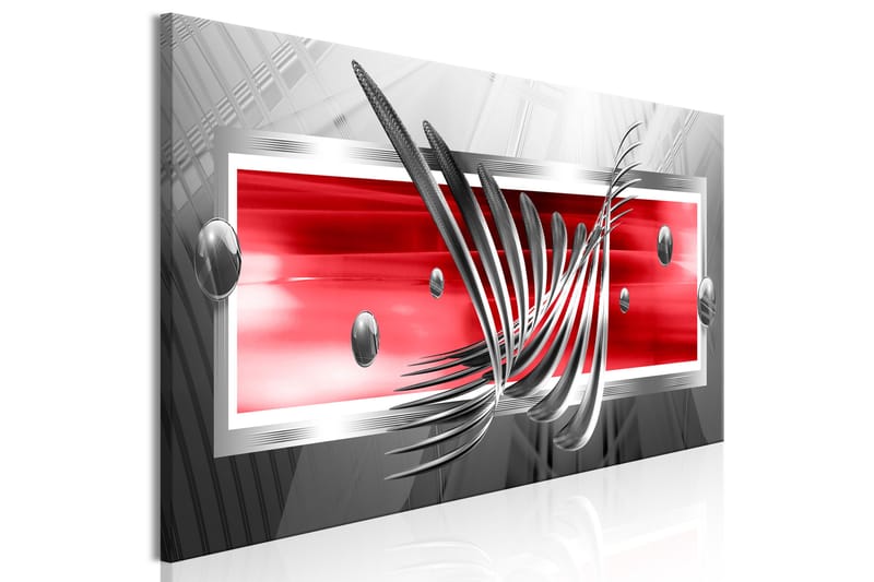 Billede Silver Wings (1 del) Smal rød 135x45 - Artgeist sp. z o. o. - Boligtilbehør - Billeder & kunst - Billeder på lærred