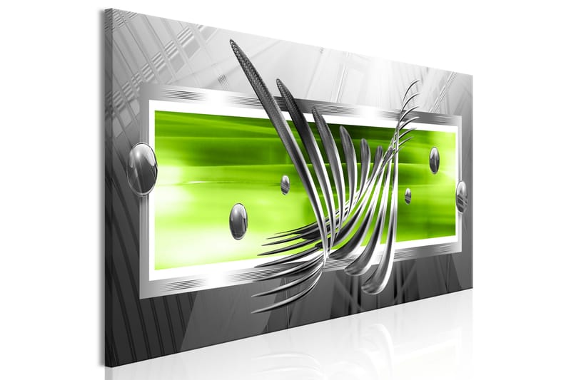 Billede Silver Wings (1 Part) Smal Grøn 135x45 - Artgeist sp. z o. o. - Boligtilbehør - Billeder & kunst - Billeder på lærred