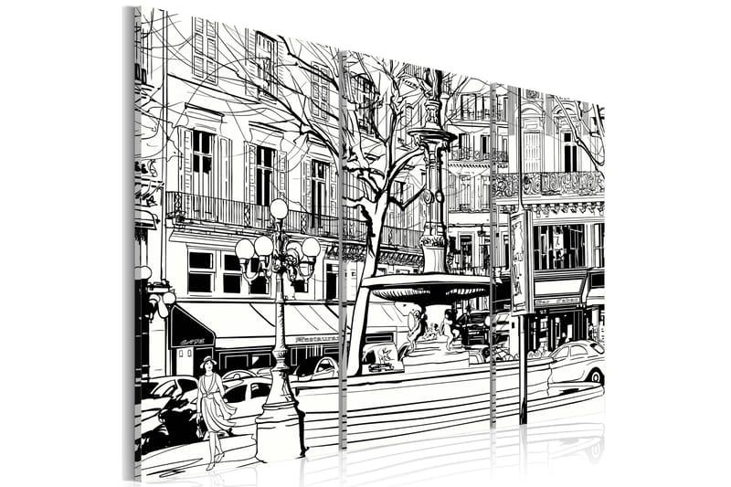 Billede Sketch of Parisian square 90x60 - Artgeist sp. z o. o. - Boligtilbehør - Billeder & kunst - Billeder på lærred