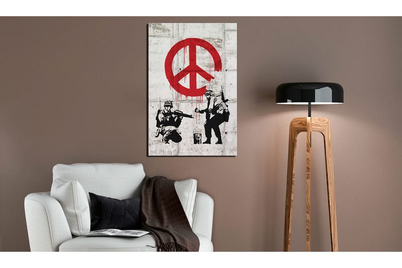 Billede Soldiers Painting Peace By Banksy 60x90 - Artgeist sp. z o. o. - Boligtilbehør - Billeder & kunst - Billeder på lærred