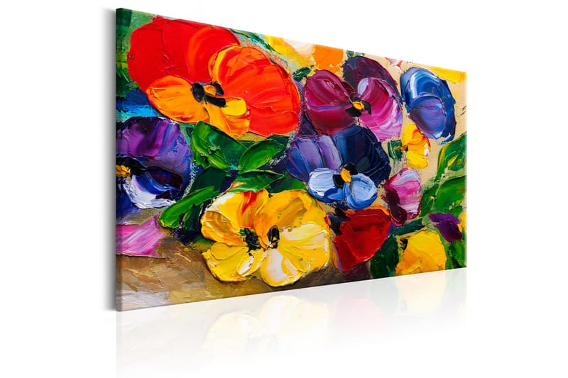 Billede Spring Pansies 120x80 - Artgeist sp. z o. o. - Boligtilbehør - Billeder & kunst - Billeder på lærred