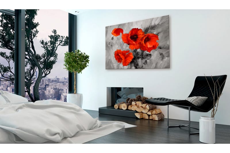 Billede Steel Poppies 120x80 - Artgeist sp. z o. o. - Boligtilbehør - Billeder & kunst - Billeder på lærred