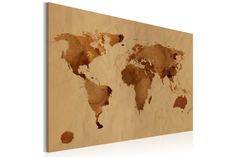 Billede The world painted with coffee 120x80 - Artgeist sp. z o. o. - Boligtilbehør - Billeder & kunst - Billeder på lærred