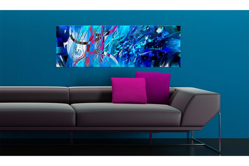 Billede Turquoise Rain 135x45 - Artgeist sp. z o. o. - Boligtilbehør - Billeder & kunst - Billeder på lærred