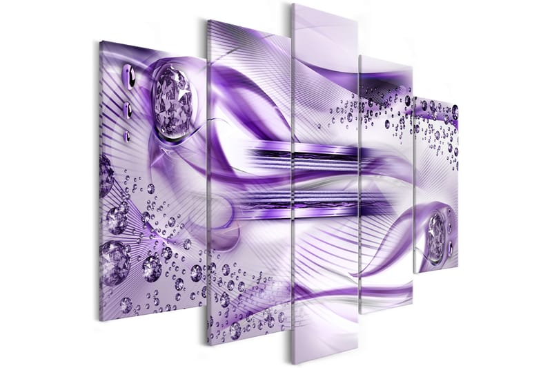 Billede Underwater Harp 5 Parts Wide Violet 200x100 - Artgeist sp. z o. o. - Boligtilbehør - Billeder & kunst - Billeder på lærred