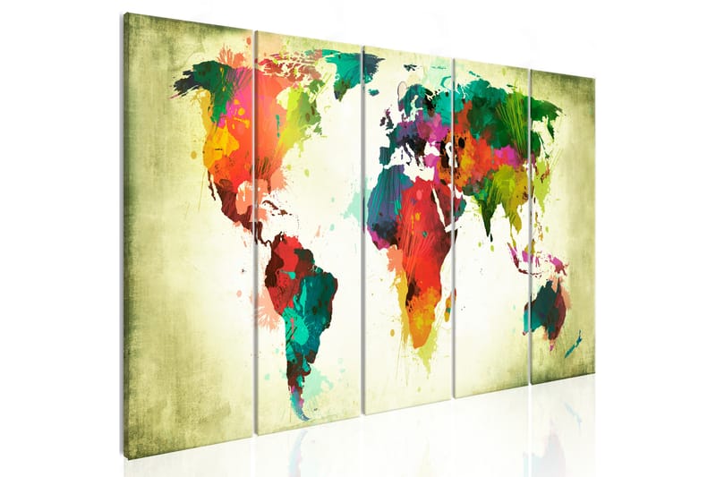 Billede Unusual World Map 225x90 - Artgeist sp. z o. o. - Boligtilbehør - Billeder & kunst - Billeder på lærred