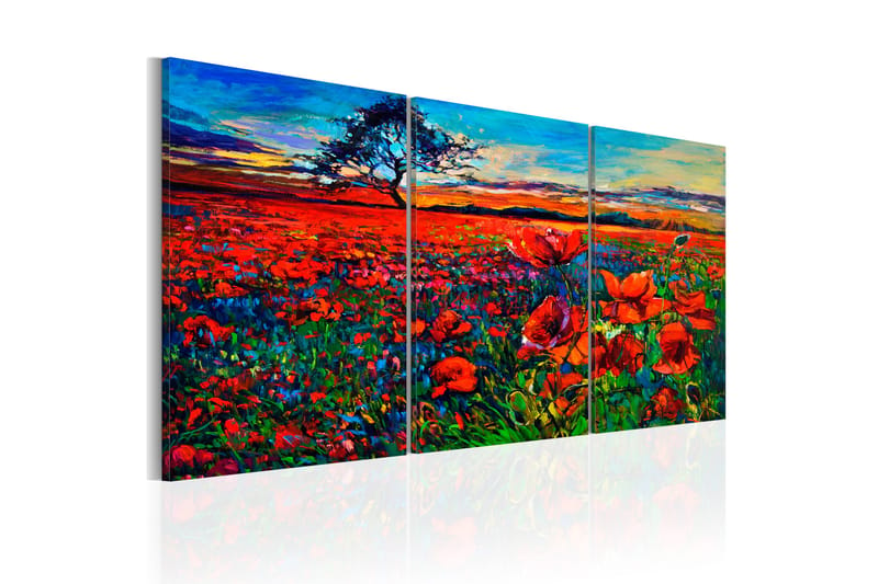 Billede Valley of Poppies 120x60 - Artgeist sp. z o. o. - Boligtilbehør - Billeder & kunst - Billeder på lærred