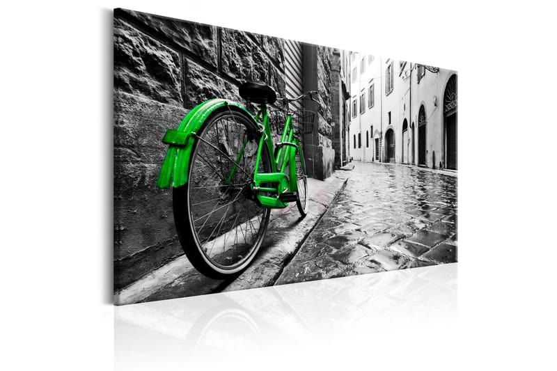 Billede Vintage Green Bike 120x80 - Artgeist sp. z o. o. - Boligtilbehør - Billeder & kunst - Billeder på lærred