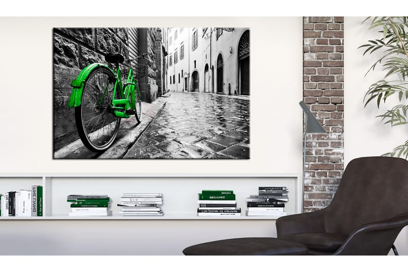 Billede Vintage Green Bike 60x40 - Artgeist sp. z o. o. - Boligtilbehør - Billeder & kunst - Billeder på lærred