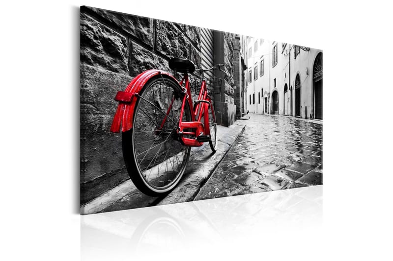 Billede Vintage Red Bike 120x80 - Artgeist sp. z o. o. - Boligtilbehør - Billeder & kunst - Billeder på lærred