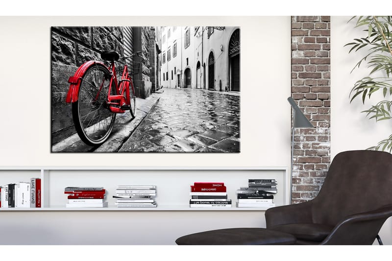 Billede Vintage Red Bike 90x60 - Artgeist sp. z o. o. - Boligtilbehør - Billeder & kunst - Billeder på lærred