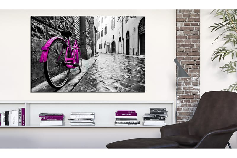 Billede Vintage Pink Bike 90x60 - Artgeist sp. z o. o. - Boligtilbehør - Billeder & kunst - Billeder på lærred