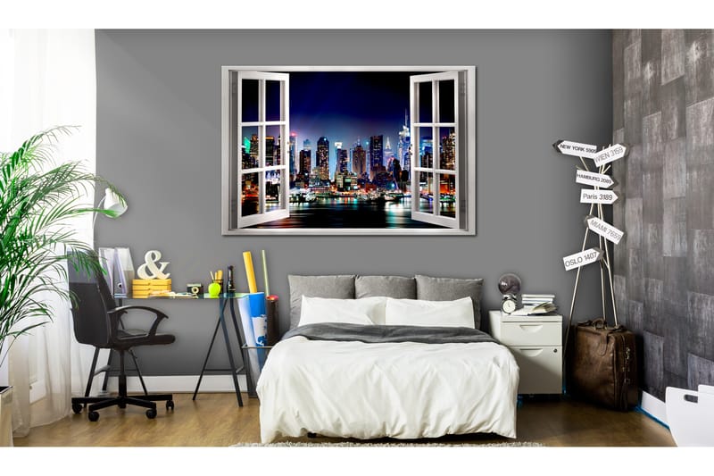 Billede Window: View of New York 120x80 - Artgeist sp. z o. o. - Boligtilbehør - Billeder & kunst - Billeder på lærred