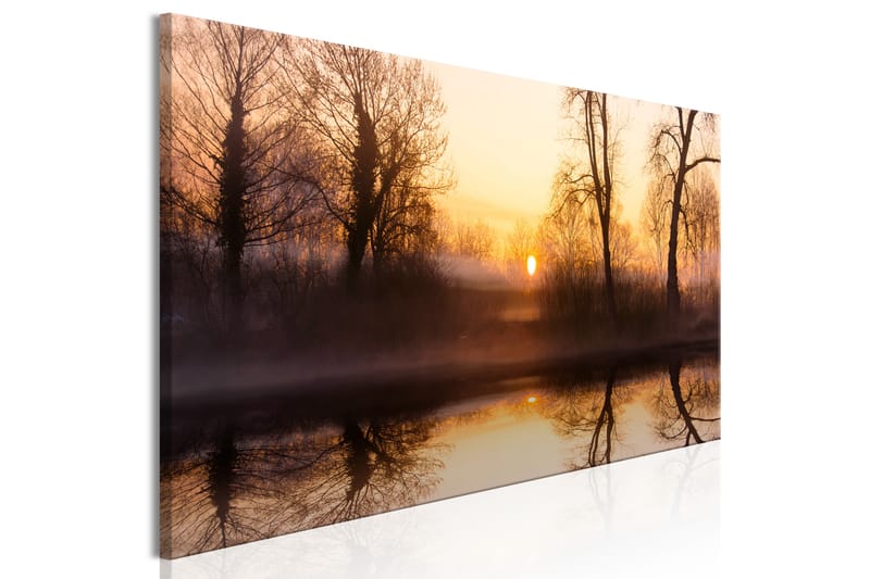 Billede Winter Sunset (1 del) Smal 120x40 - Artgeist sp. z o. o. - Boligtilbehør - Billeder & kunst - Billeder på lærred