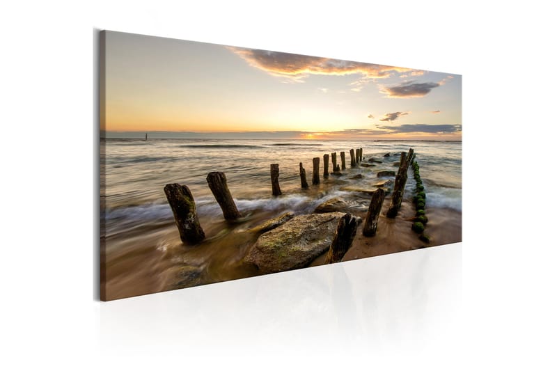 Billede Wooden Breakwaters 135x45 - Artgeist sp. z o. o. - Boligtilbehør - Billeder & kunst - Billeder på lærred