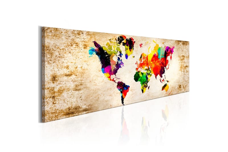 Billede World in Watercolours 120x40 - Artgeist sp. z o. o. - Boligtilbehør - Billeder & kunst - Billeder på lærred