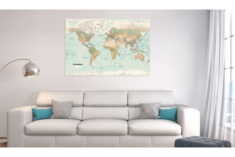 Billede World Map: Beautiful World 120x80 - Artgeist sp. z o. o. - Boligtilbehør - Billeder & kunst - Billeder på lærred