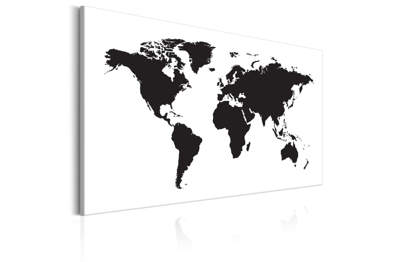 Billede World Map: Black & White Elegance 120x80 - Artgeist sp. z o. o. - Boligtilbehør - Billeder & kunst - Billeder på lærred