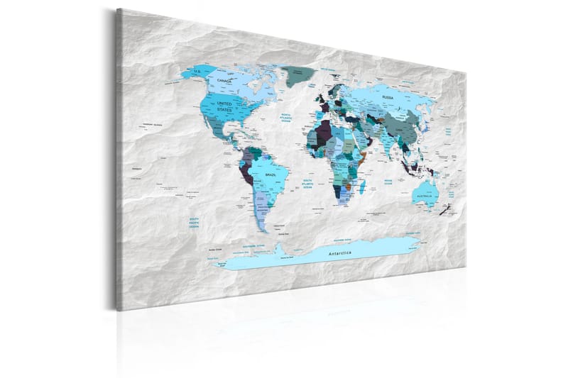 Billede World Map: Blue Pilgrimages 60x40 - Artgeist sp. z o. o. - Boligtilbehør - Billeder & kunst - Billeder på lærred