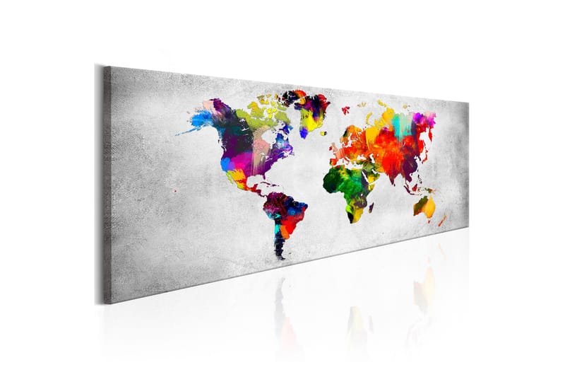 Billede World Map: Coloured Revolution 120x40 - Artgeist sp. z o. o. - Boligtilbehør - Billeder & kunst - Billeder på lærred