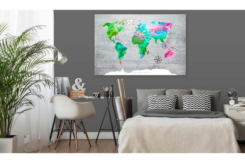 Billede World Map: Green Paradise 120x80 - Artgeist sp. z o. o. - Boligtilbehør - Billeder & kunst - Billeder på lærred