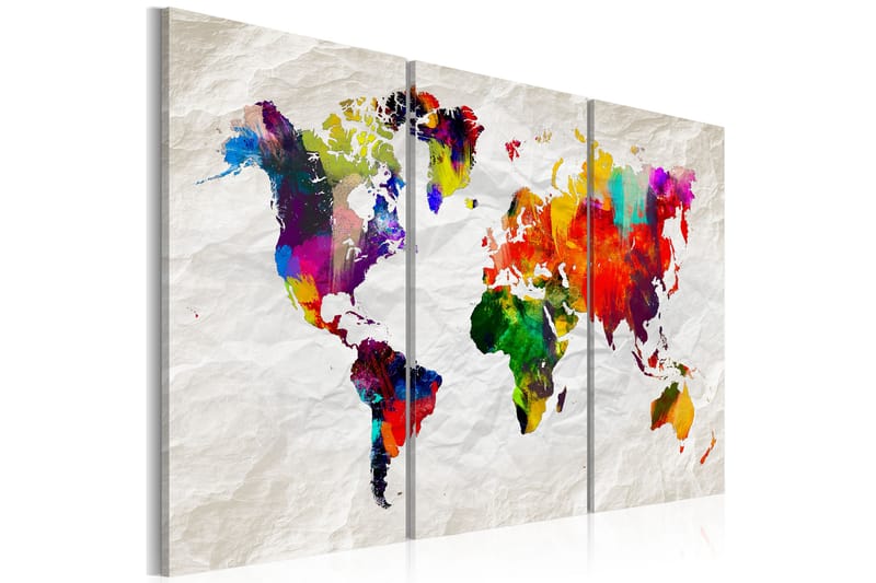 Billede World Map: Rainbow Madness II 120x80 - Artgeist sp. z o. o. - Boligtilbehør - Billeder & kunst - Billeder på lærred