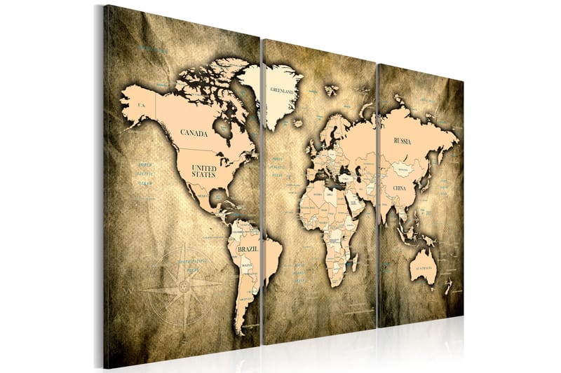 Billede World Map: The Sands of Time 120x80 - Artgeist sp. z o. o. - Boligtilbehør - Billeder & kunst - Billeder på lærred