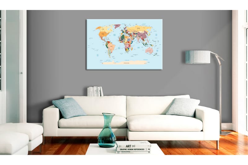 Billede World Map: Travel with Me 120x80 - Artgeist sp. z o. o. - Boligtilbehør - Billeder & kunst - Billeder på lærred