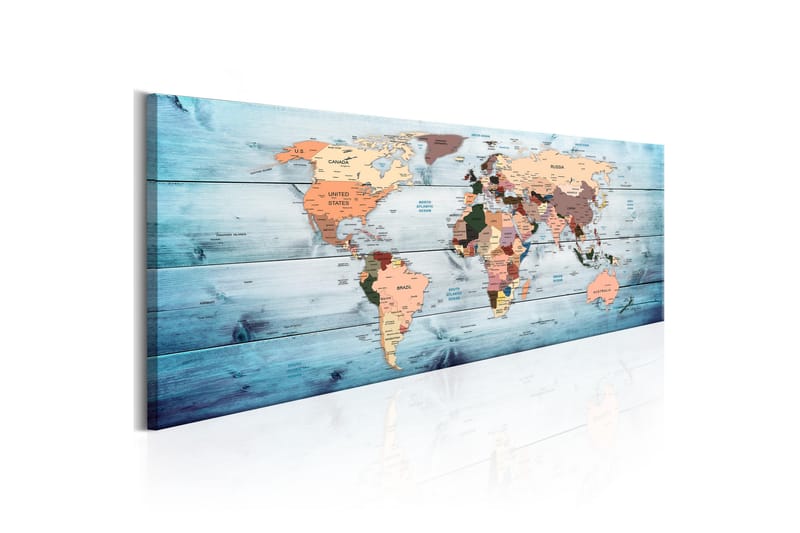 Billede World Maps: Sapphire Travels 120x40 - Artgeist sp. z o. o. - Boligtilbehør - Billeder & kunst - Billeder på lærred