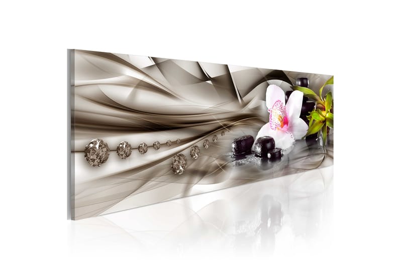 Billede Zen Composition Orchid Bamboo And Stones 135x45 - Artgeist sp. z o. o. - Boligtilbehør - Billeder & kunst - Billeder på lærred