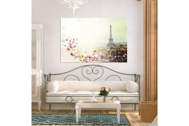 Billede postkort fra Paris (1 del) Bred 90x60 - Artgeist sp. z o. o. - Boligtilbehør - Billeder & kunst - Billeder på lærred