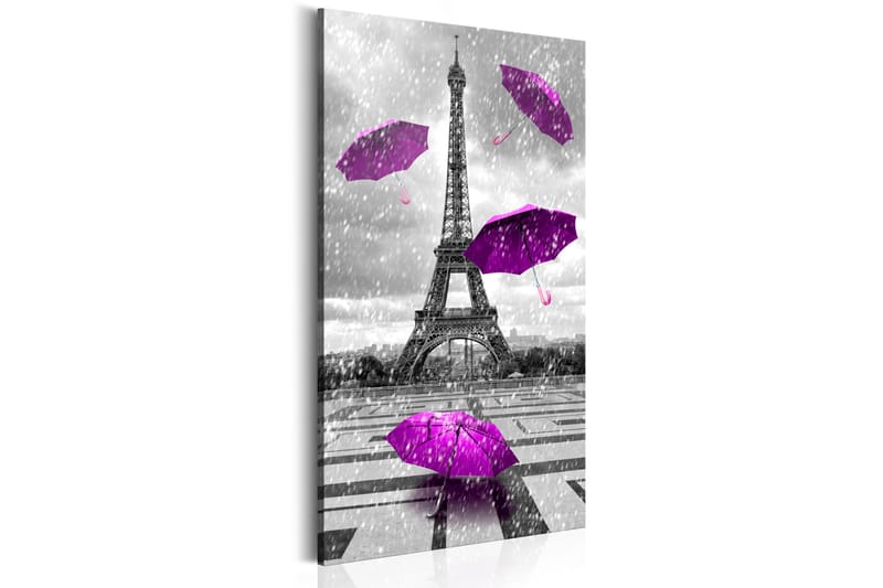 Billede Paris: Purple Umbrellas 60x120 - Artgeist sp. z o. o. - Boligtilbehør - Billeder & kunst - Billeder på lærred