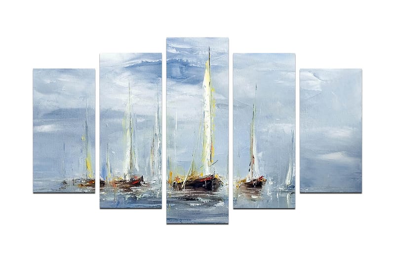 Canvas Marina 5 stk Flerfarvet - 22x06 cm - Boligtilbehør - Billeder & kunst - Billeder på lærred