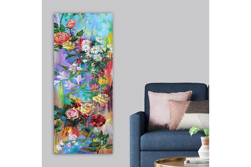 Canvasbillede DKY Floral & Botanical Flerfarvet - 50x120 cm - Boligtilbehør - Billeder & kunst - Billeder på lærred