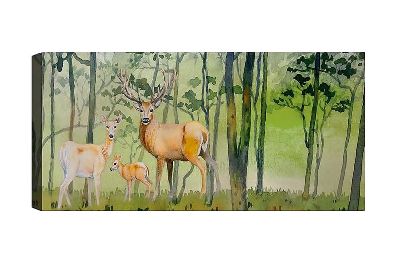 Canvasbillede YTY Animals Flerfarvet - 120x50 cm - Boligtilbehør - Billeder & kunst - Billeder på lærred