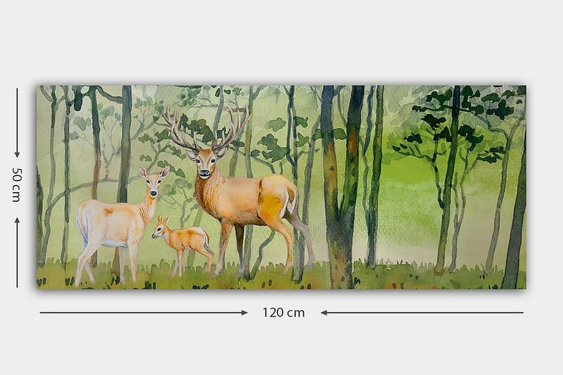 Canvasbillede YTY Animals Flerfarvet - 120x50 cm - Boligtilbehør - Billeder & kunst - Billeder på lærred