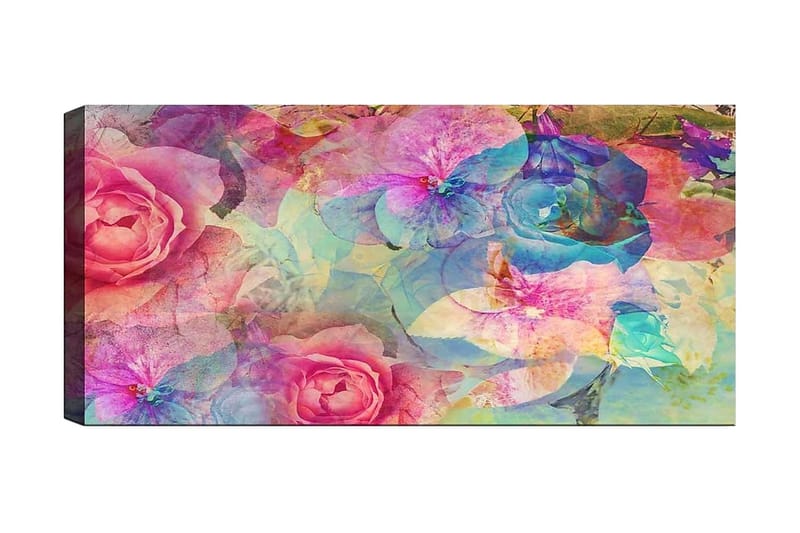 Canvasbillede YTY Floral & Botanical Flerfarvet - 120x50 cm - Boligtilbehør - Billeder & kunst - Billeder på lærred