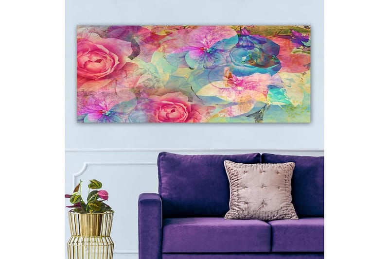 Canvasbillede YTY Floral & Botanical Flerfarvet - 120x50 cm - Boligtilbehør - Billeder & kunst - Billeder på lærred