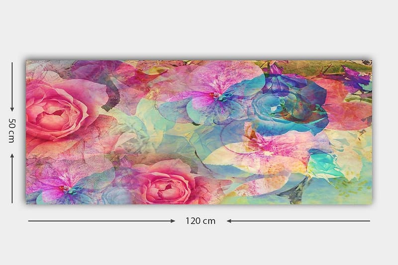 Canvasbillede YTY Floral & Botanical Flerfarvet - 120x50 cm - Boligtilbehør - Billeder & kunst - Billeder på lærred