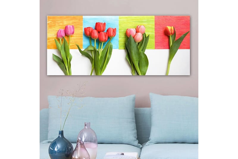 Canvasbillede YTY Floral & Botanical Flerfarvet - 120x50 cm - Boligtilbehør - Billeder & kunst - Billeder på lærred