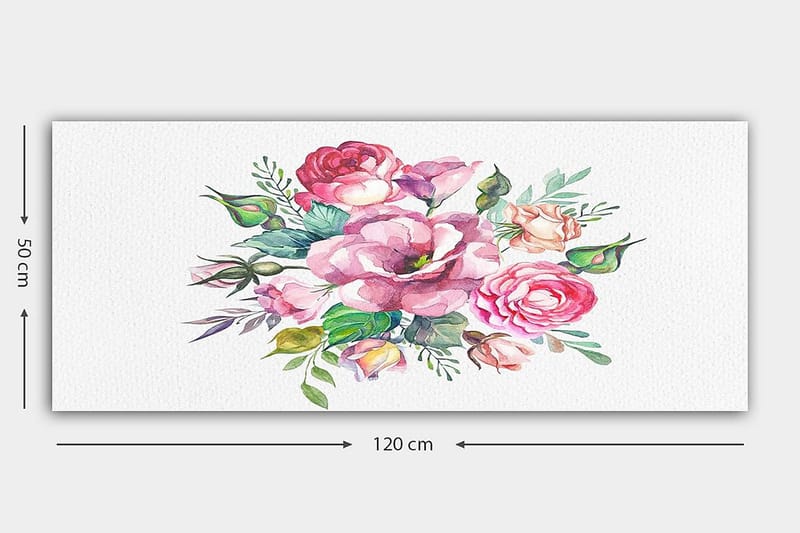 Canvasbillede YTY Floral & Botanical Flerfarvet - 120x50 cm - Boligtilbehør - Billeder & kunst - Billeder på lærred