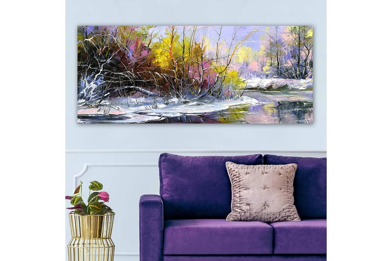 Canvasbillede YTY Floral & Botanical Flerfarvet - 120x50 cm - Boligtilbehør - Billeder & kunst - Billeder på lærred