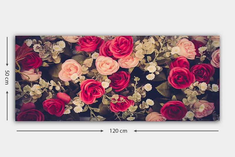 Canvasbillede YTY Floral & Botanical Flerfarvet - 120x50 cm - Boligtilbehør - Billeder & kunst - Billeder på lærred