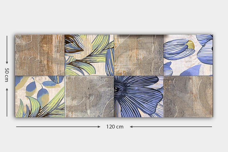 Canvasbillede YTY Floral & Botanical Flerfarvet - 120x50 cm - Boligtilbehør - Billeder & kunst - Billeder på lærred